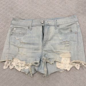 American Eagle super stretch distressed cutoff shorts, size 4